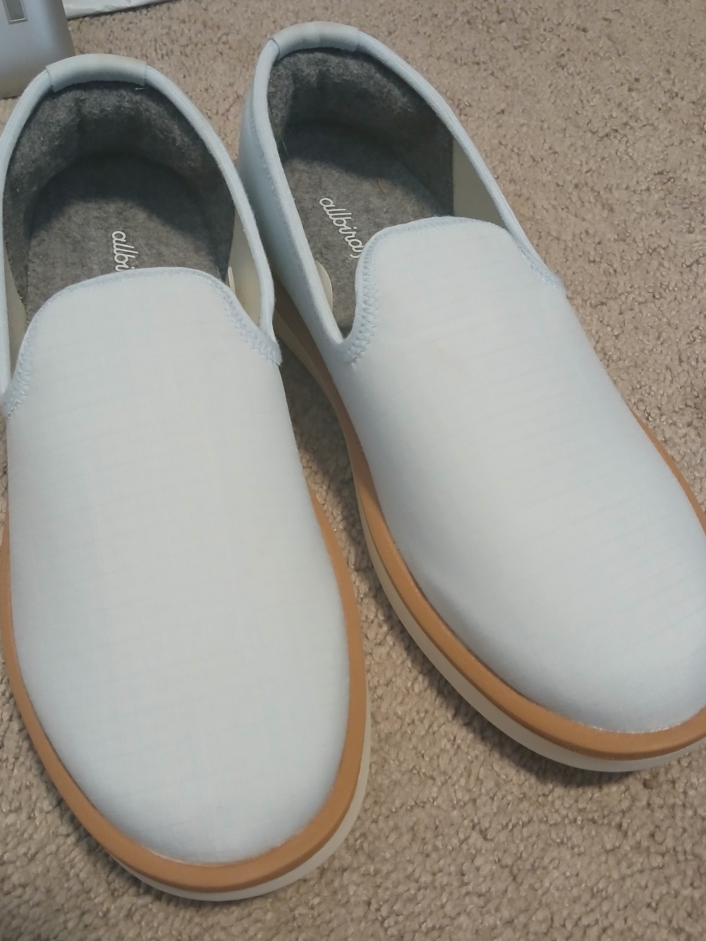 allbirds Light Blue Slip-On Loafers with White Sole